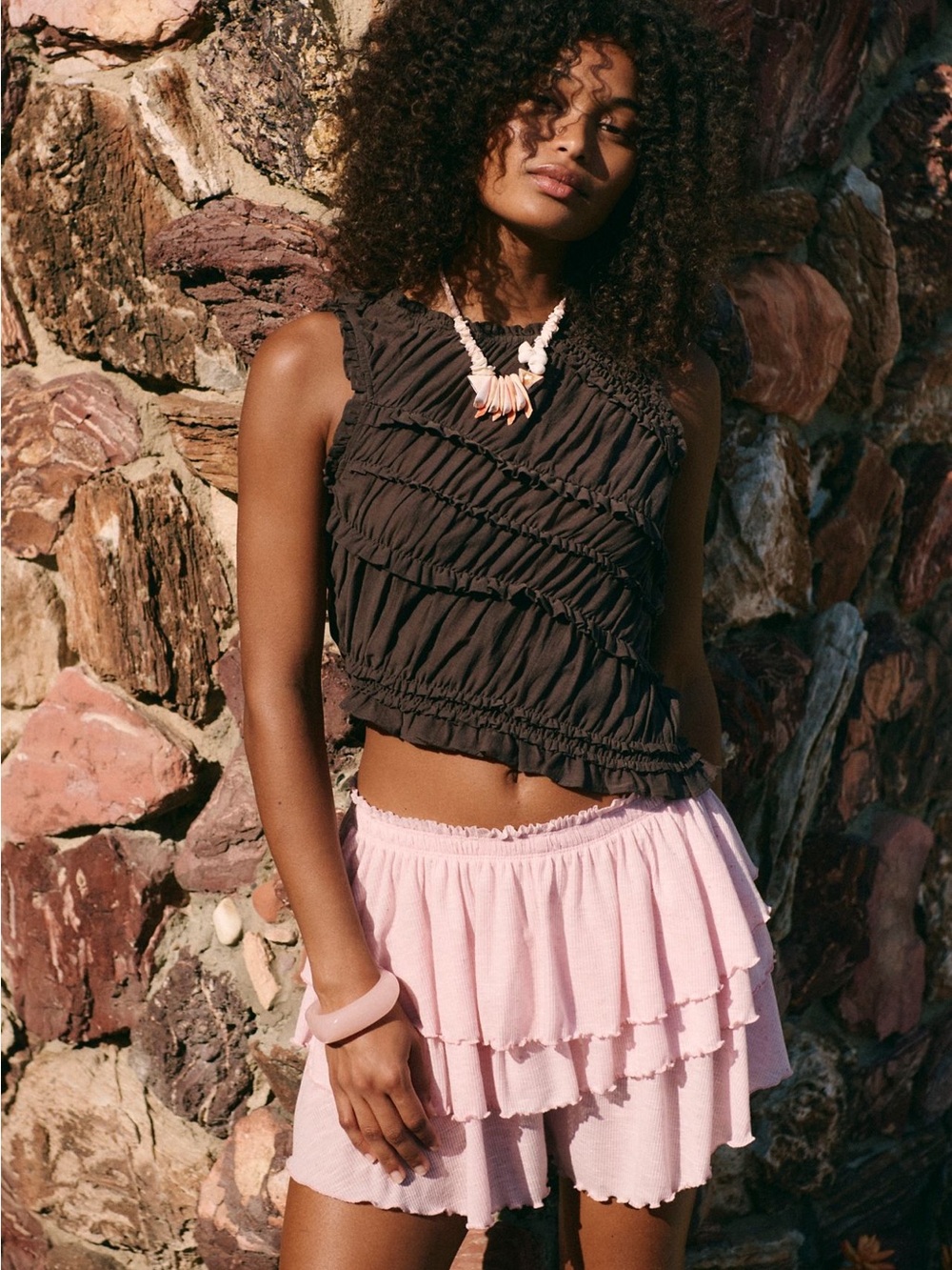 Free People Free-est Mila Skort In Primrose Pink NWT Size M